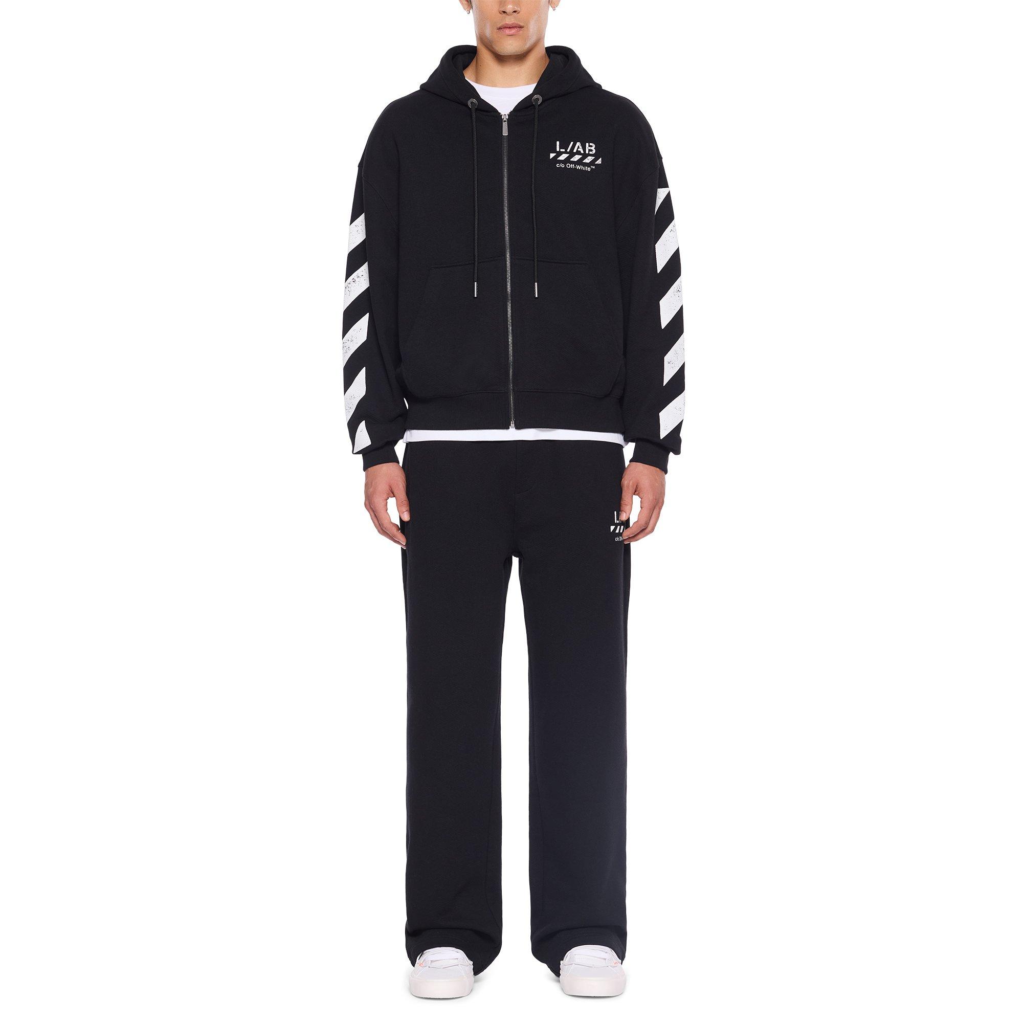 L/AB c/o Off-White Men's Diagonal Open Hem Pants - BLACK